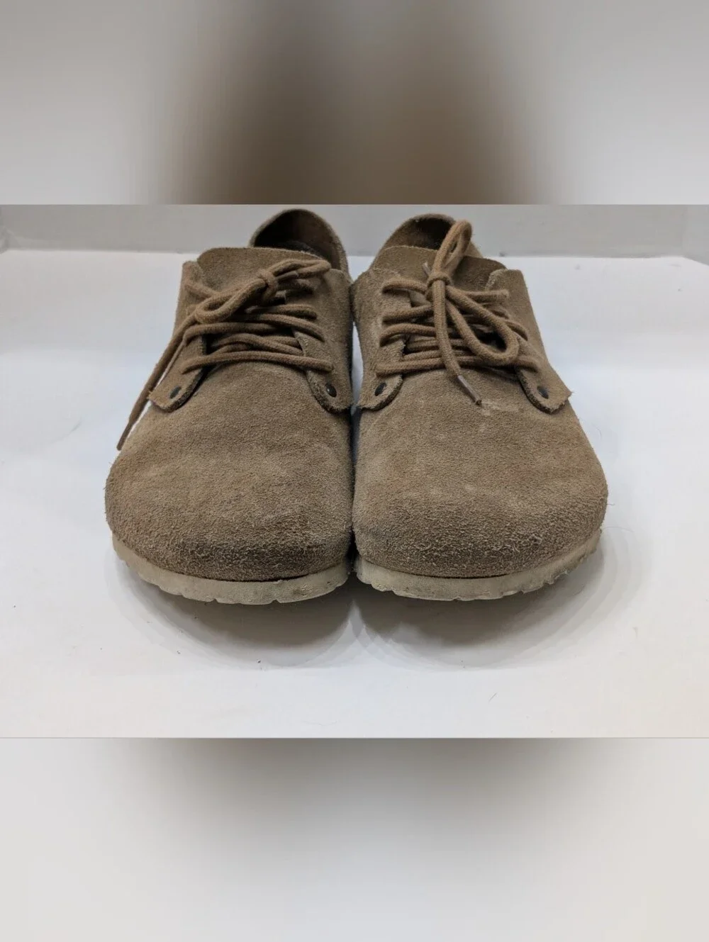 BIRKENSTOCK 41 Maine Suede Leather Oxfords Lace Up Shoes Women's 10, Men's 8 Tan